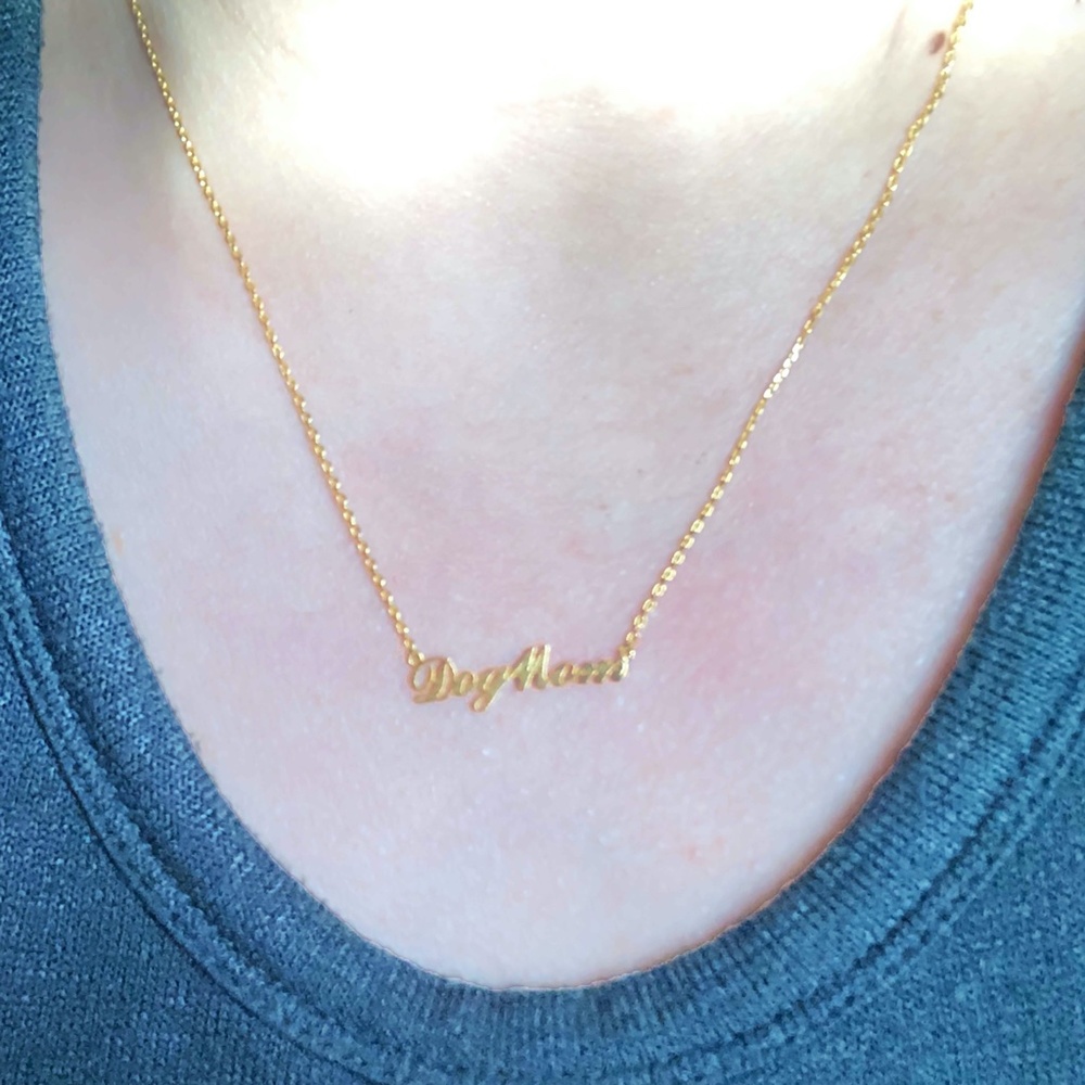 Dog Mom Nameplate Necklace